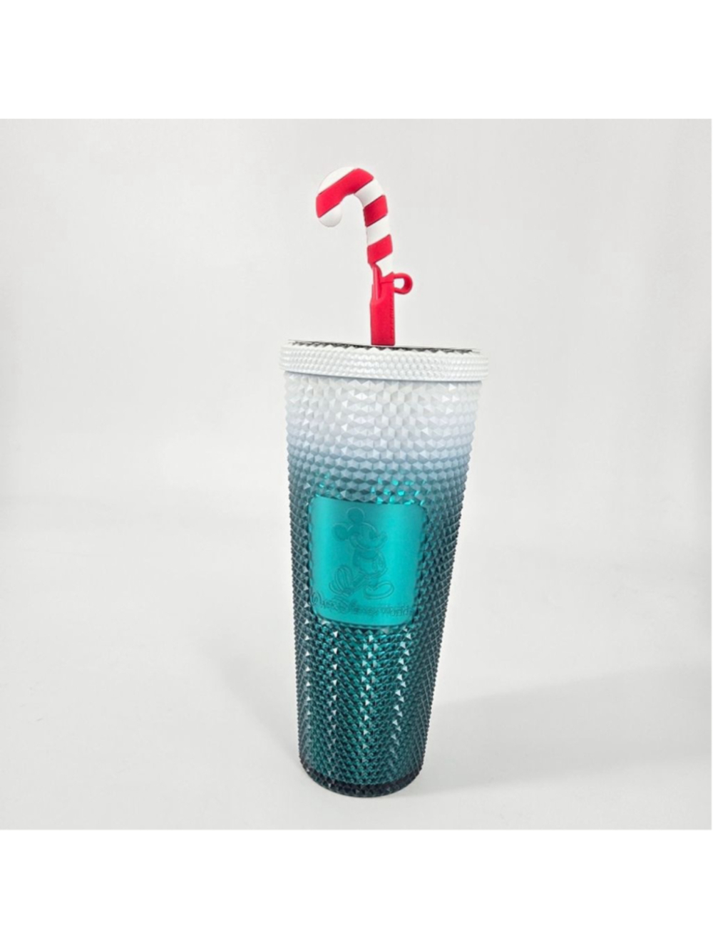 Disney Parks Starbucks Mickey Holiday Tumbler 24oz NWT Candy Cane Straw